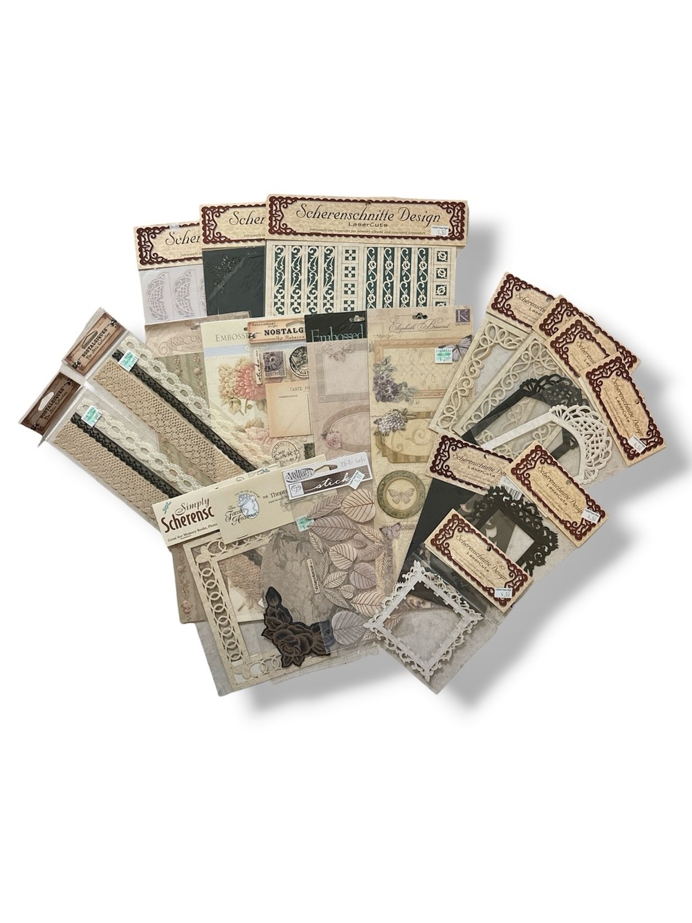 SCHERENSCHNITTE DESIGN Scrapbooking Bundle Set of 20 NEW